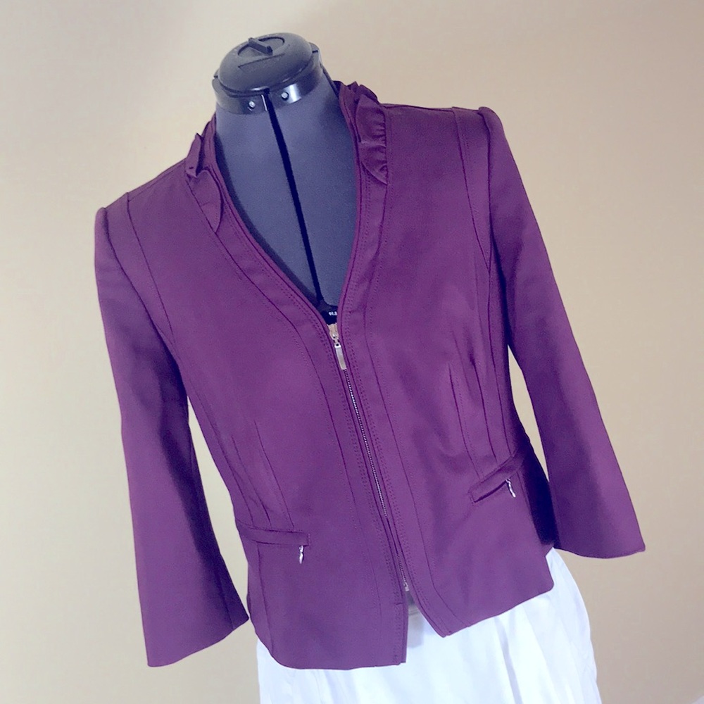 White House Black Market Size 12 plum suit jacket